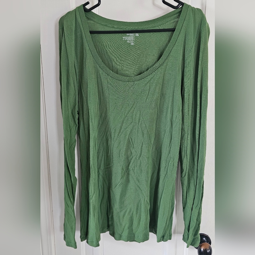 Old Navy Forest Green Long Sleeve Tee